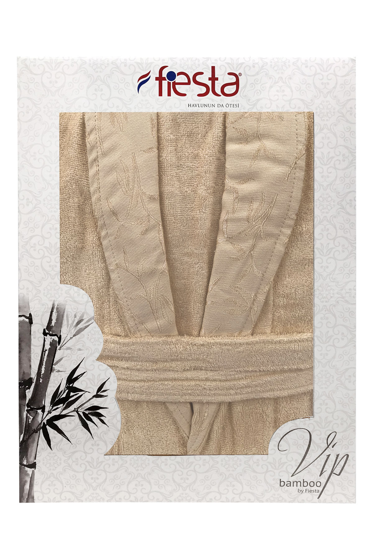 Fiesta Unisex Bornoz VIP Jakarlı Bambu - Thumbnail