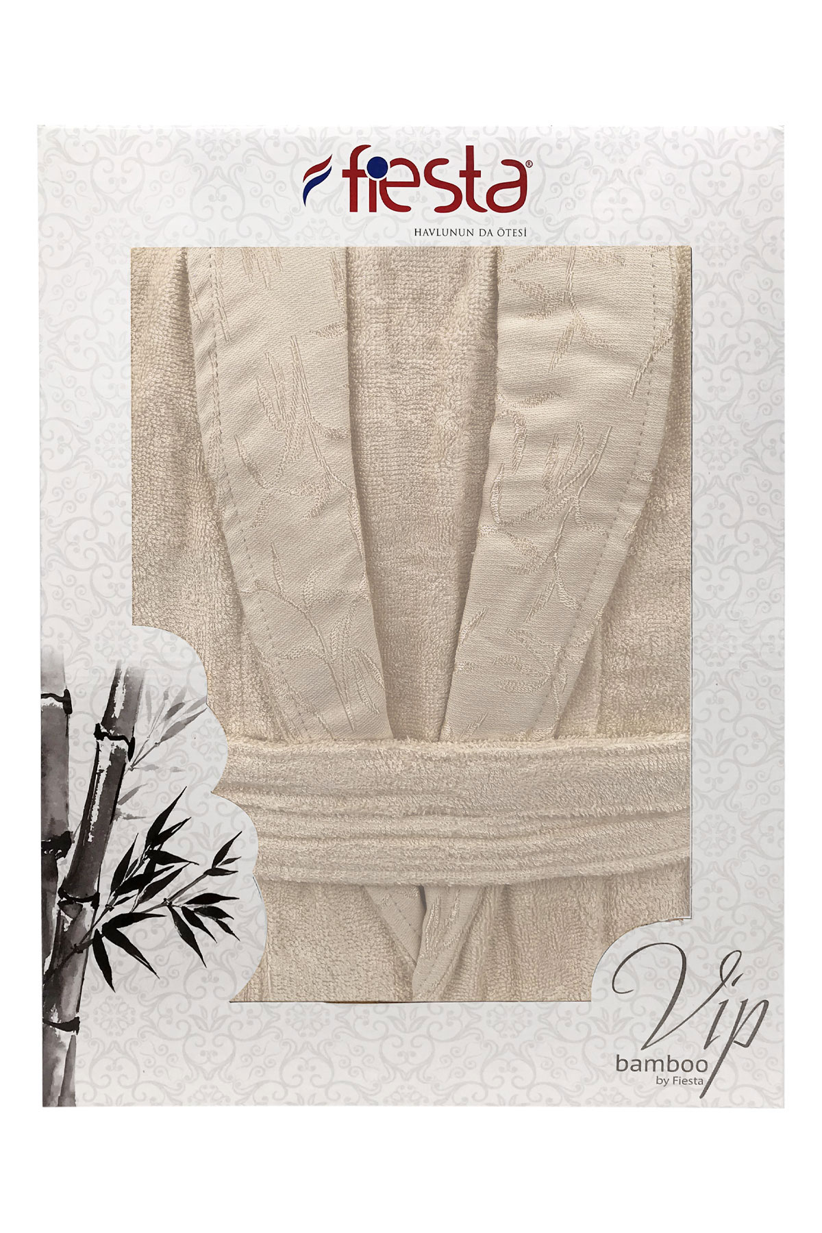 Fiesta Unisex Bornoz VIP Jakarlı Bambu - Thumbnail