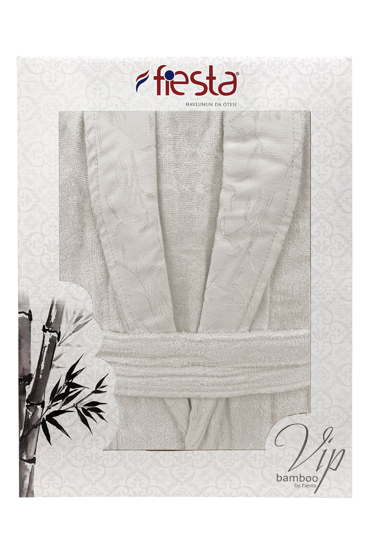 Fiesta Unisex Bornoz VIP Jakarlı Bambu - Thumbnail