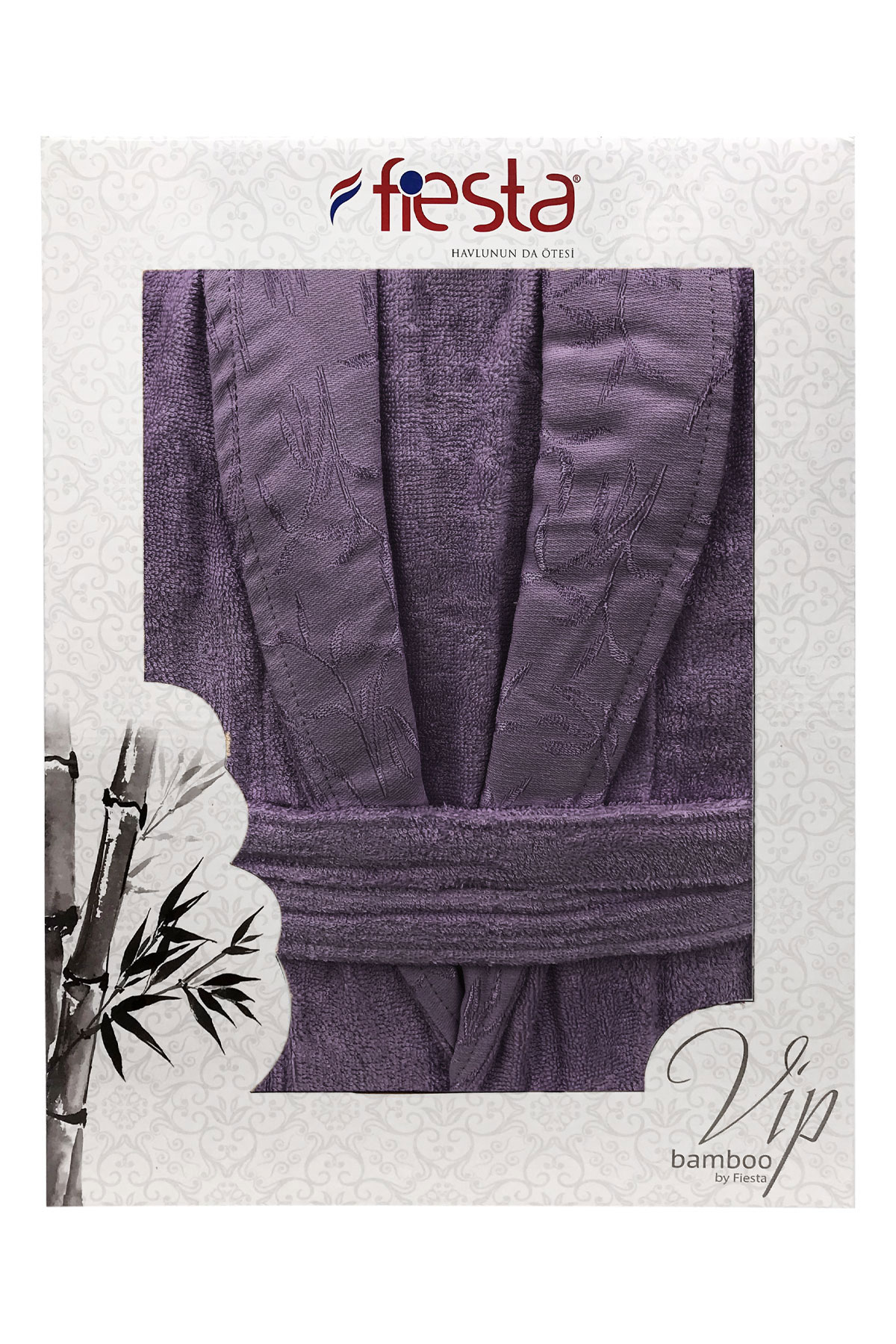 Fiesta Unisex Bornoz VIP Jakarlı Bambu - Thumbnail