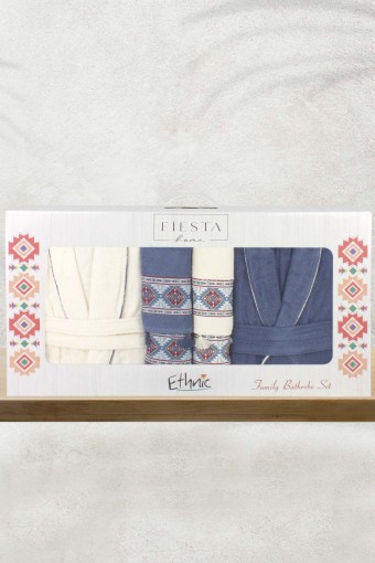 FIESTA - Fiesta Unisex Yetişkin Pamuklu Bornoz Seti Helena