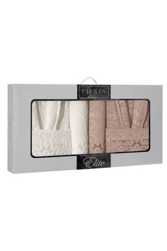 FIESTA - Fiesta Unisex Yetişkin Bornoz Seti Güpürlü 6 Parça (1)