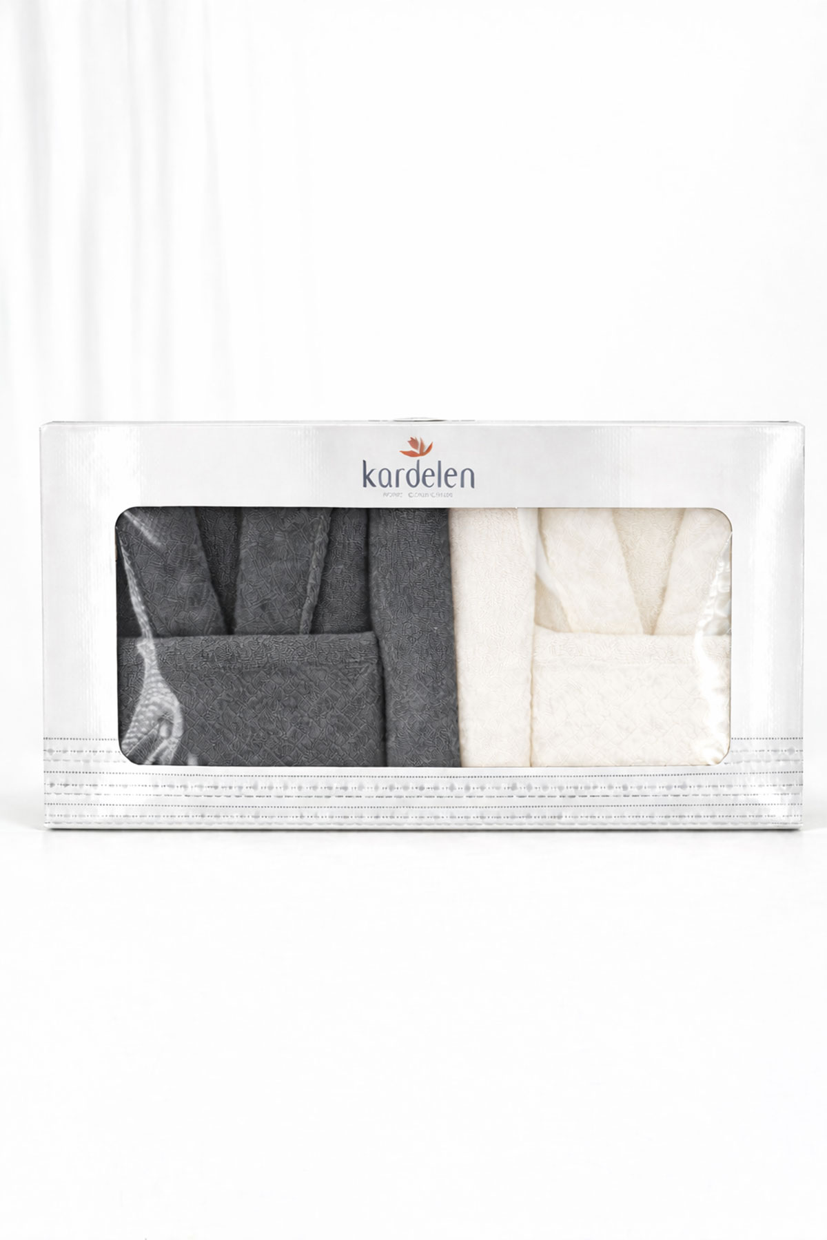 Fiesta Unisex Yetişkin Bornoz Seti Kardelen 6 Parça Kadife Detaylı - Thumbnail