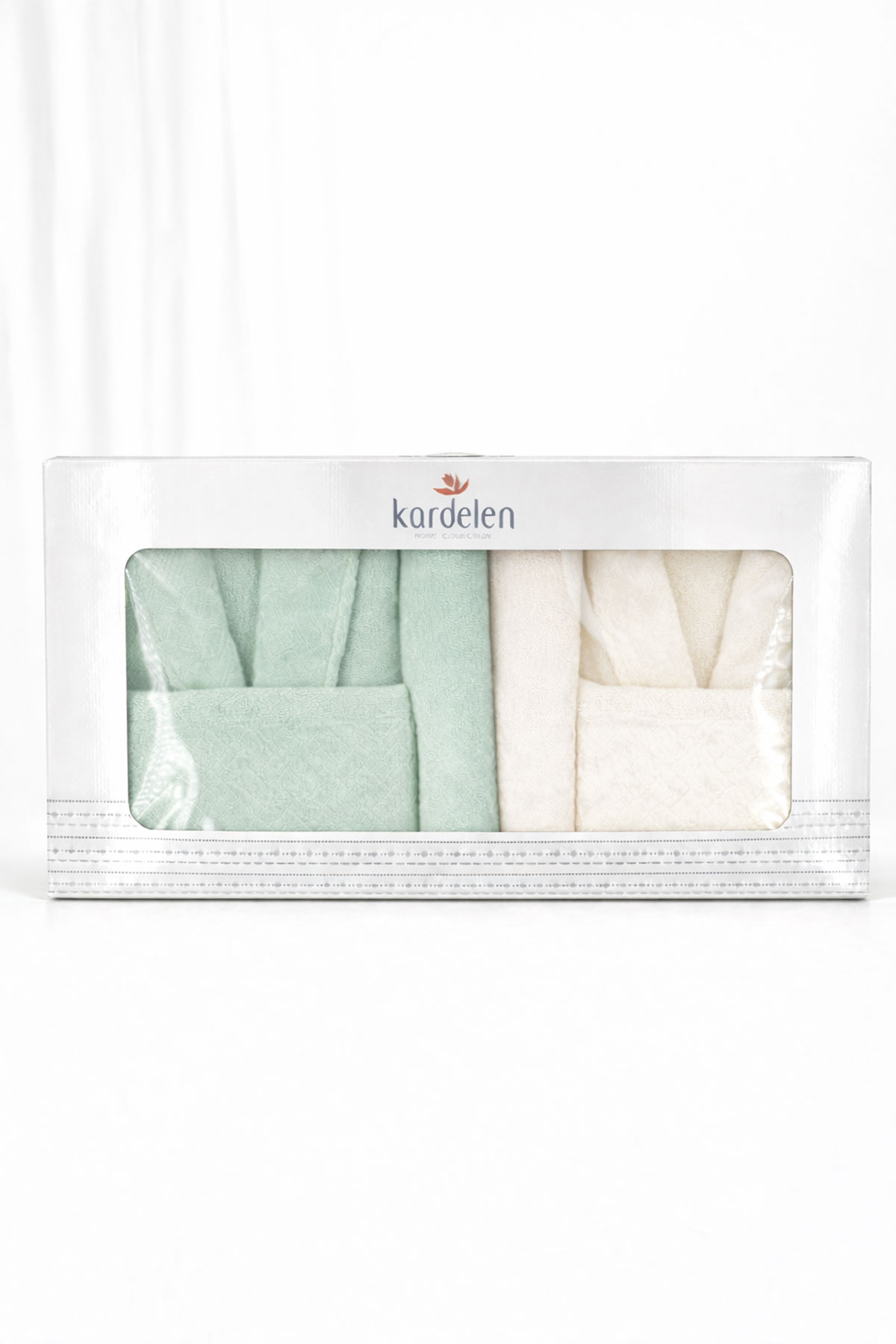 Fiesta Unisex Yetişkin Bornoz Seti Kardelen 6 Parça Kadife Detaylı - Thumbnail