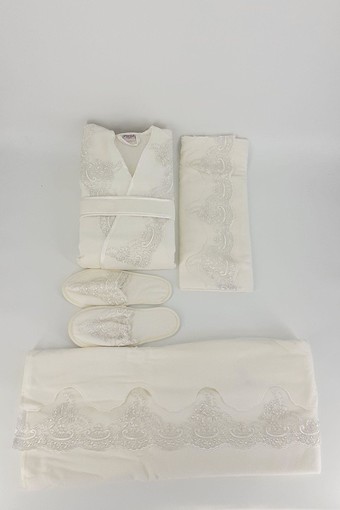 FIESTA - Fiesta Unisex Yetişkin Bornoz Seti Paris Kadife (1)