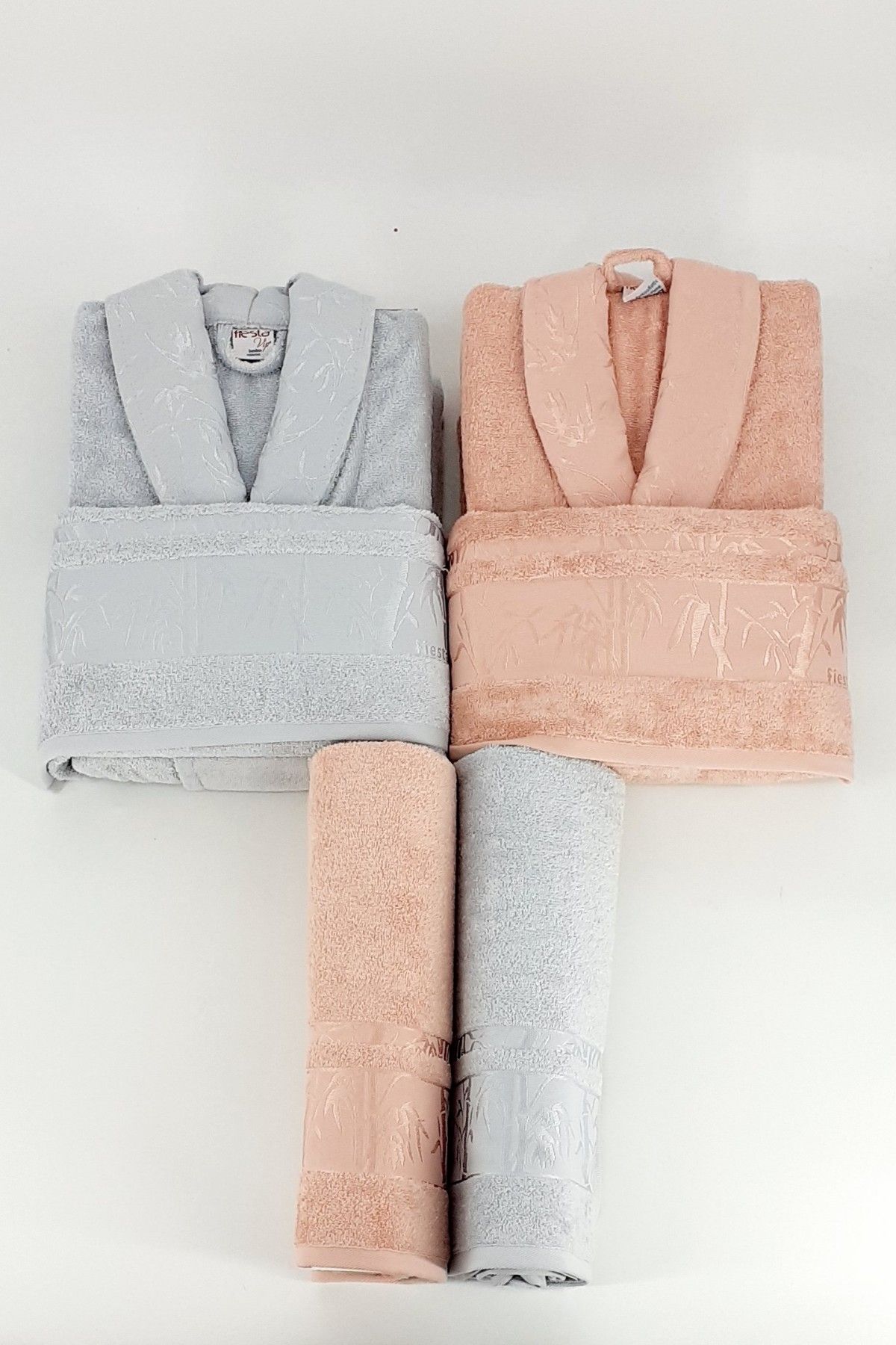 Fiesta Vıp Aile Bornoz Seti Bambu Jakarlı 6 Parça - Thumbnail