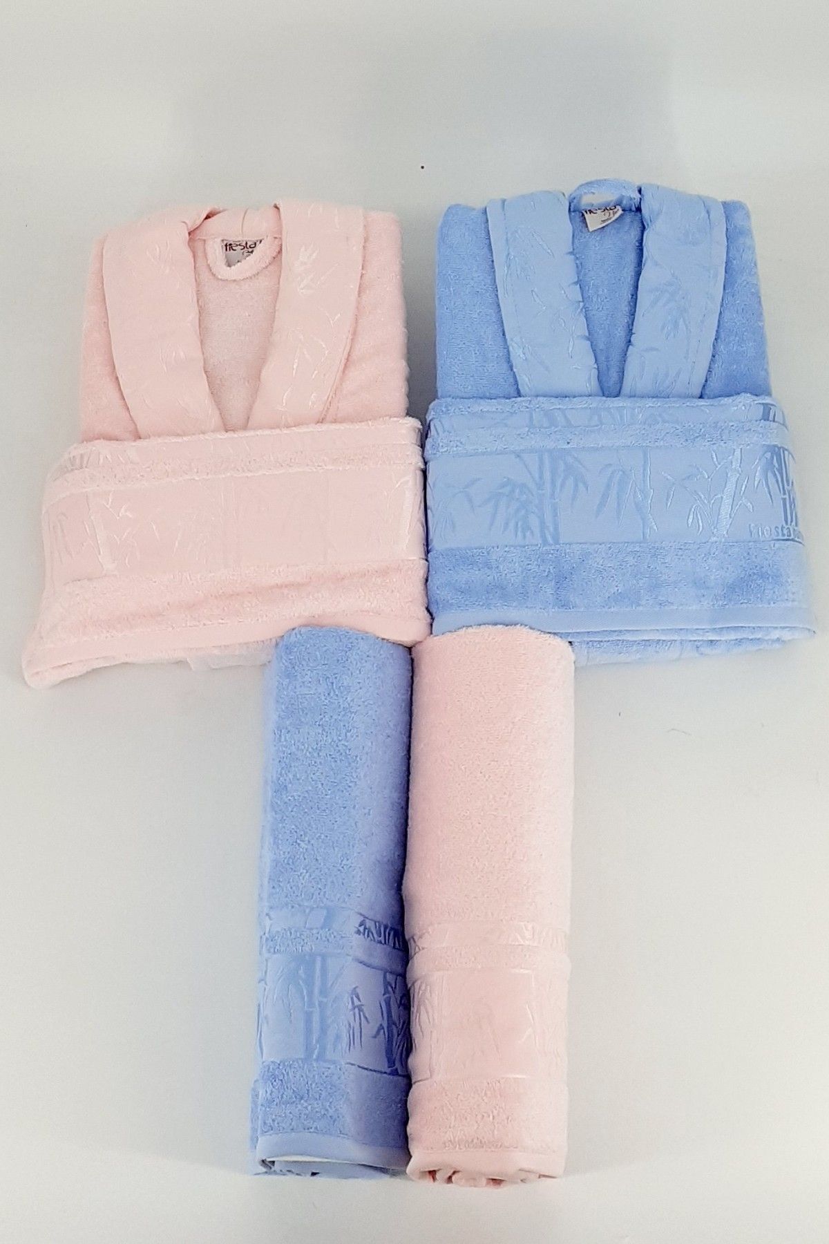 Fiesta Vıp Aile Bornoz Seti Bambu Jakarlı 6 Parça - Thumbnail