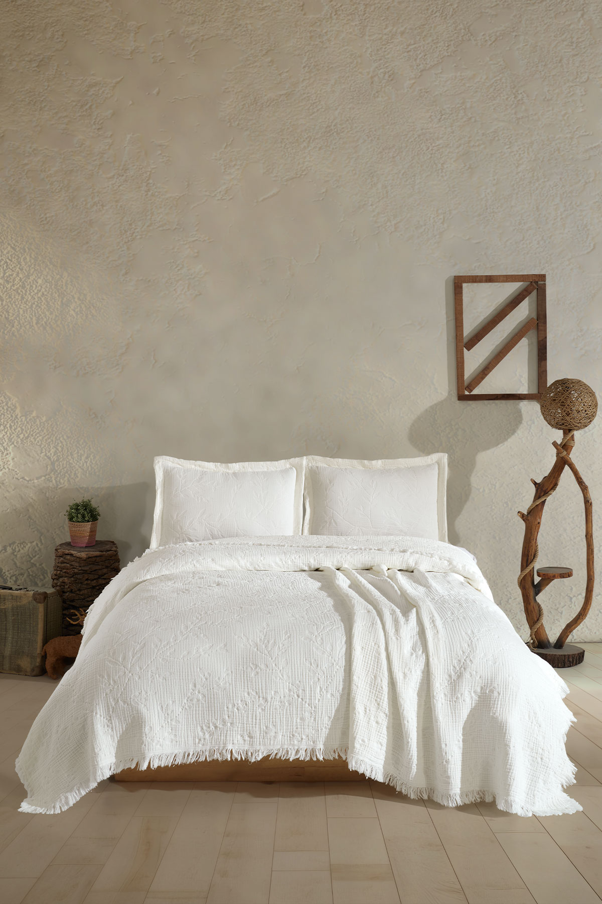 Fiesta Yatak Örtüsü Takımı Çift Kişilik Müslin Jakarlı - Thumbnail