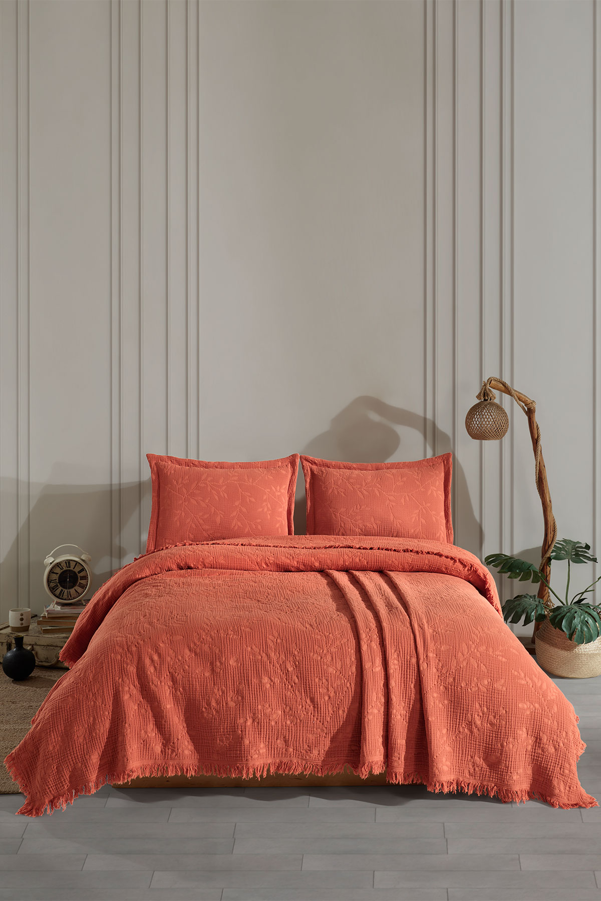 Fiesta Yatak Örtüsü Takımı Çift Kişilik Müslin Jakarlı - Thumbnail