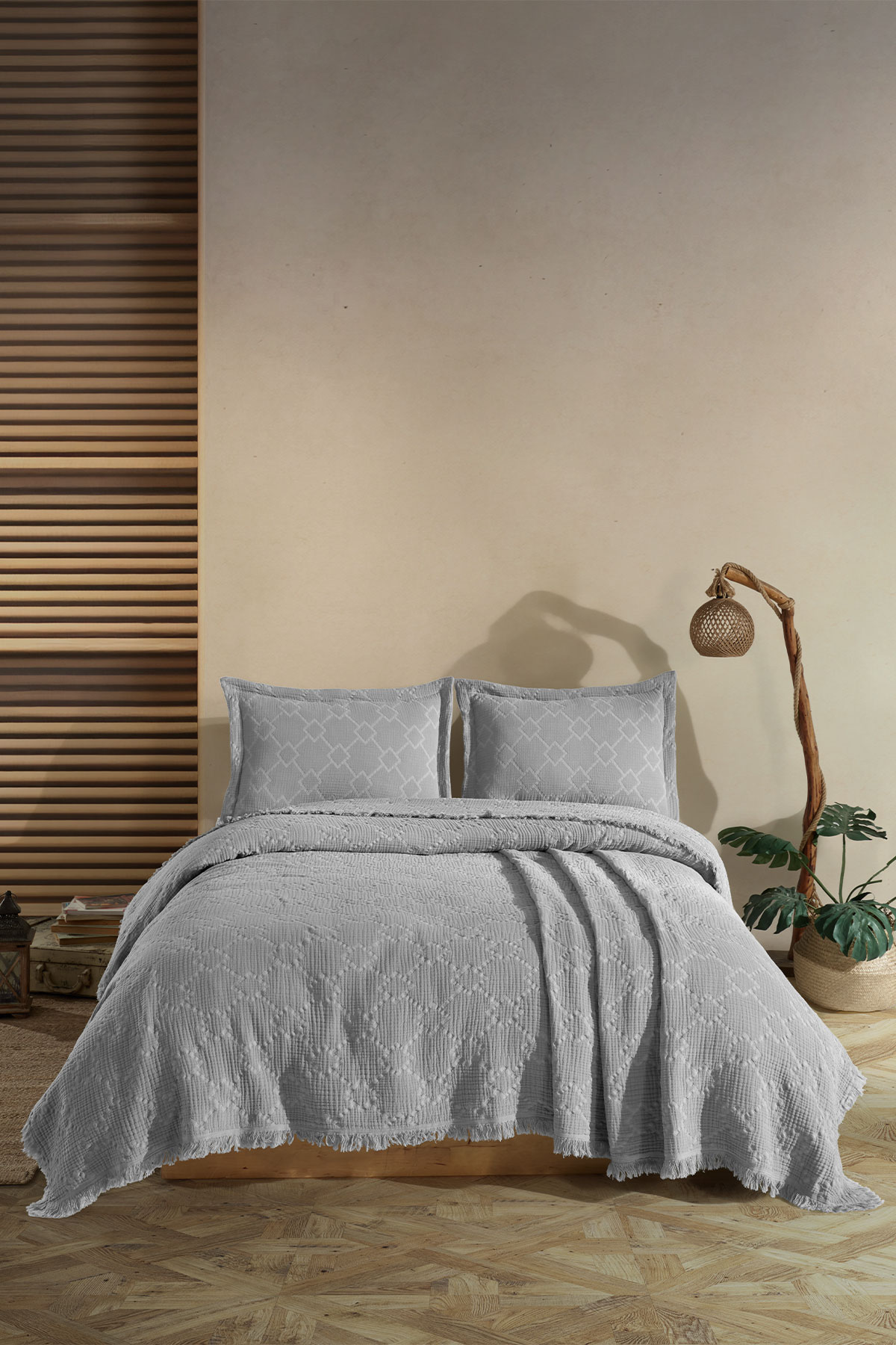 Fiesta Yatak Örtüsü Takımı Çift Kişilik Müslin Jakarlı - Thumbnail