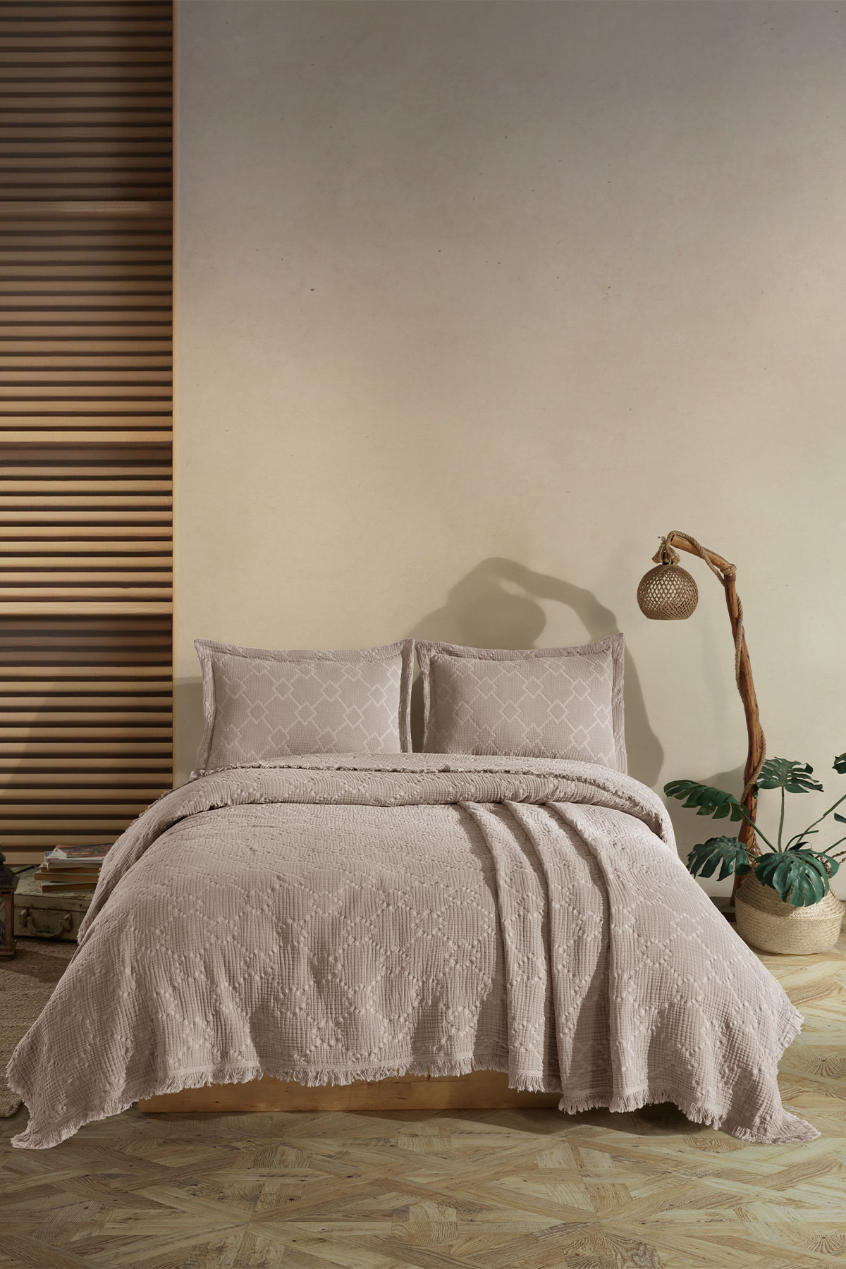 Fiesta Yatak Örtüsü Takımı Çift Kişilik Müslin Jakarlı - Thumbnail