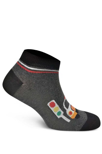 FIRST - First Erkek Çocuk Patik Araba Ve Trafik Işığı Desenli 3'lü - Asorti - 5