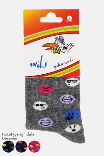 FIRST - First Kız Çocuk Yıkamalı Soket Çorap - Asorti - 7-8 Yaş