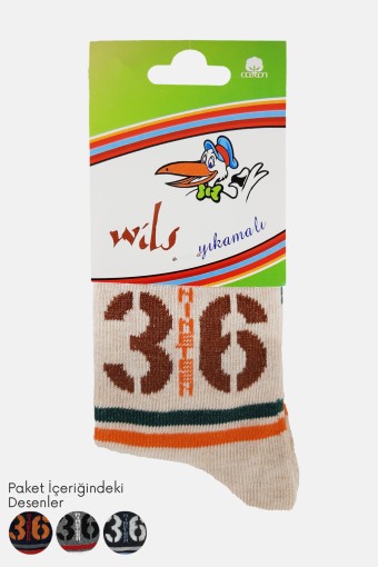 FIRST - First Erkek Çocuk Yıkamalı Soket Çorap - Asorti - 9-10 Yaş