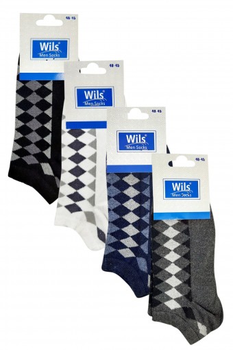 FIRST - First Erkek Patik Çorap Yıkamalı Desen:11