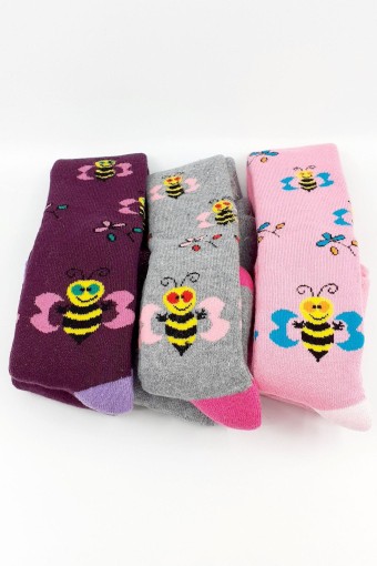 FIRST - First Kız Bebek Külotlu Çorap Arı Desenli Havlu - Asorti - 0