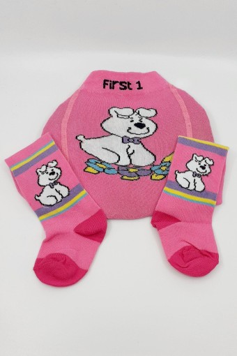 FIRST - First Kız Bebek Külotlu Çorap Likralı Puantiyeli Penye - Asorti - 0