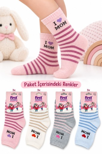 FIRST - First Kız Bebek Soket Çorap Havlu