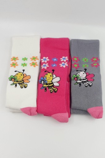 FIRST - First Kız Çocuk Külotlu Çorap Çiçek Desenli - Asorti - 0