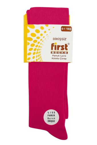 FİRST - First Kız Çocuk Külotlu Çorap Düz - Fuşya - 0 (1)