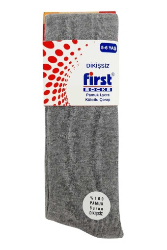 FİRST - First Kız Çocuk Külotlu Çorap Düz - Gri - 9 (1)