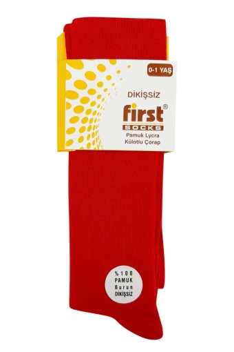 FİRST - First Kız Çocuk Külotlu Çorap Düz - Kırmızı - 11 (1)