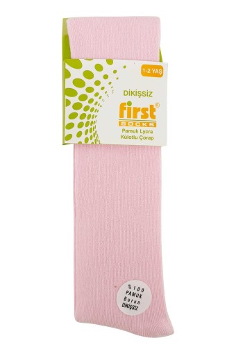 FIRST - First Kız Çocuk Külotlu Çorap Düz - Pembe - 0 (1)