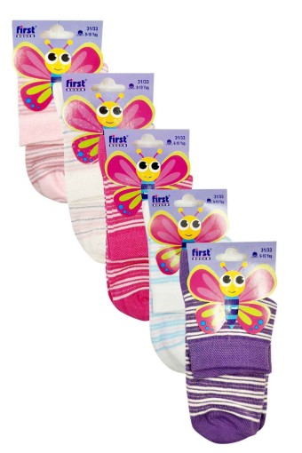 FIRST - First Kız Çocuk Yarım Konç Çorap - Asorti - 9