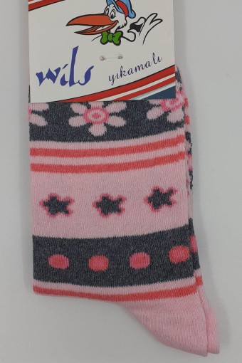 FIRST - First Kız Çocuk Soket Çorap Yıkamalı Desenli - Asorti - 11