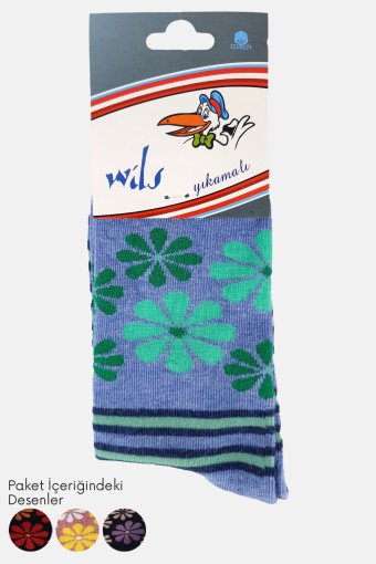 FIRST - First Kız Çocuk Yıkamalı Soket Çorap - Asorti - 7-8 Yaş