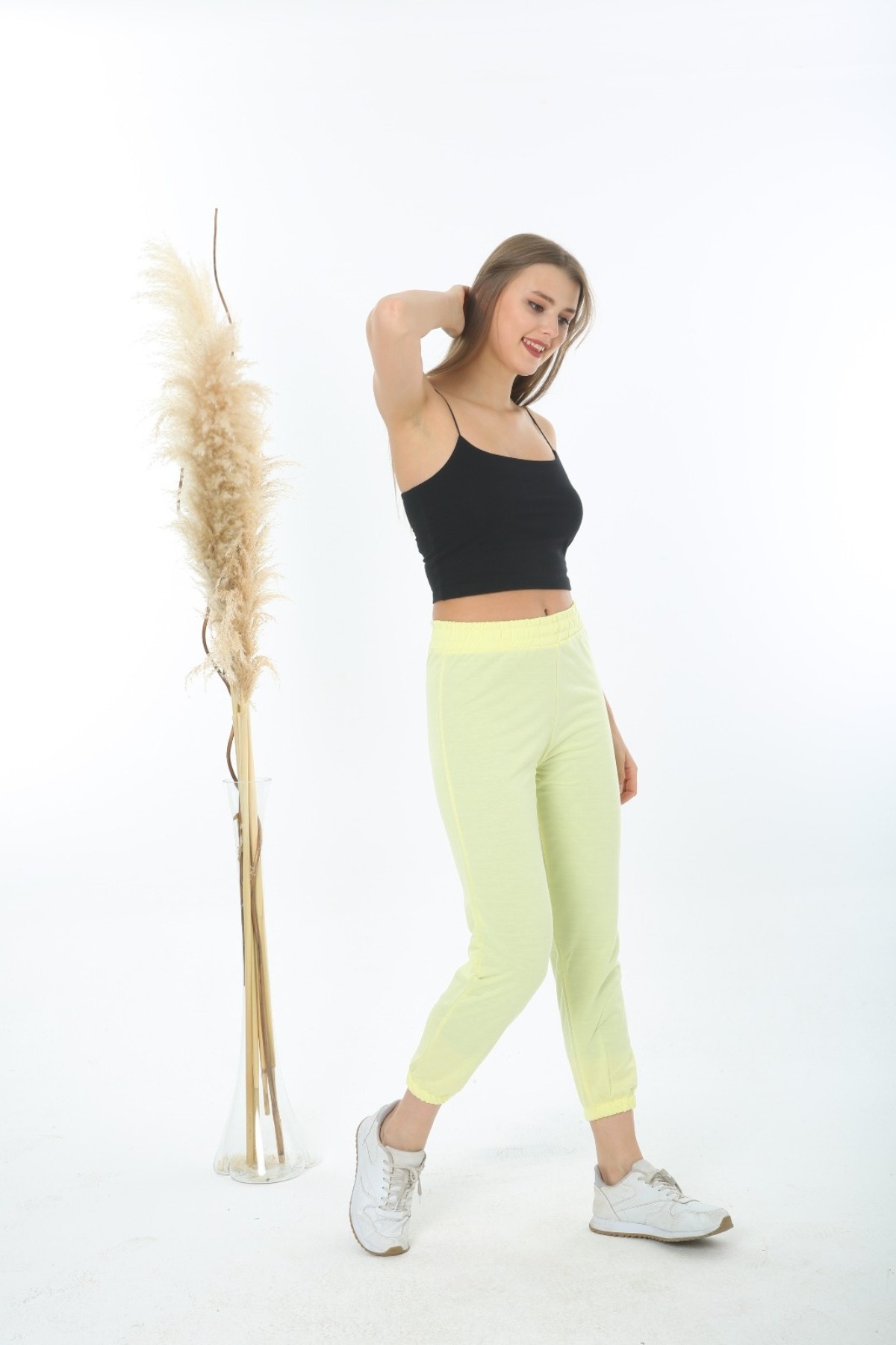 Fitlife Kadın Tek Alt Eşofman - Sarı - Thumbnail