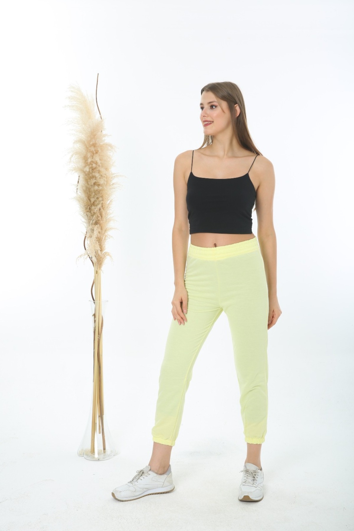 Fitlife Kadın Tek Alt Eşofman - Sarı - Thumbnail