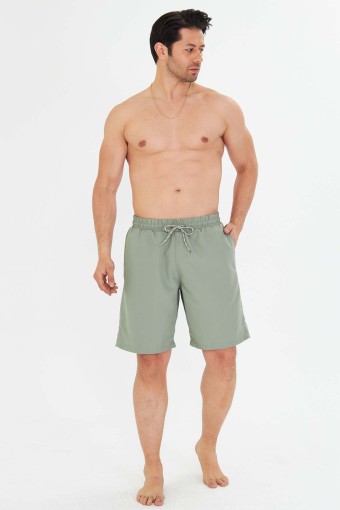 FM TEKSTİL - Fm Erkek Deniz Şortu Micro - Haki Yeşili