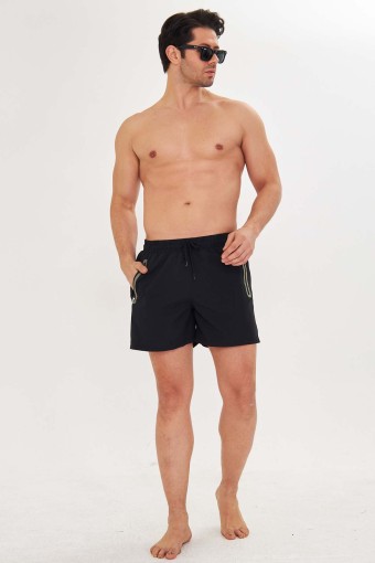 FM TEKSTİL - Fm Erkek Deniz Şortu Micro - Siyah