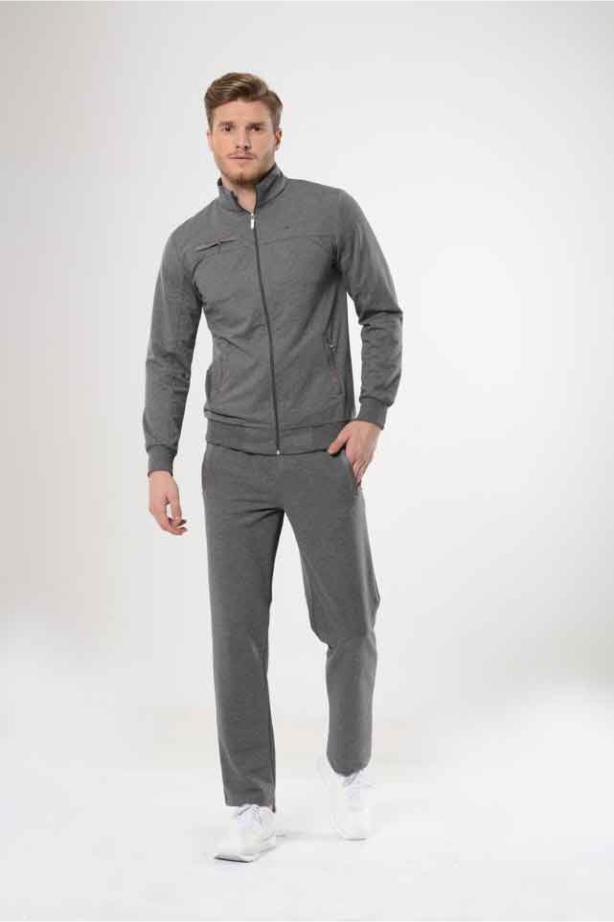 Fm Tekstil Erkek Eşofman Takımı Pamuklu - Siyah - Thumbnail