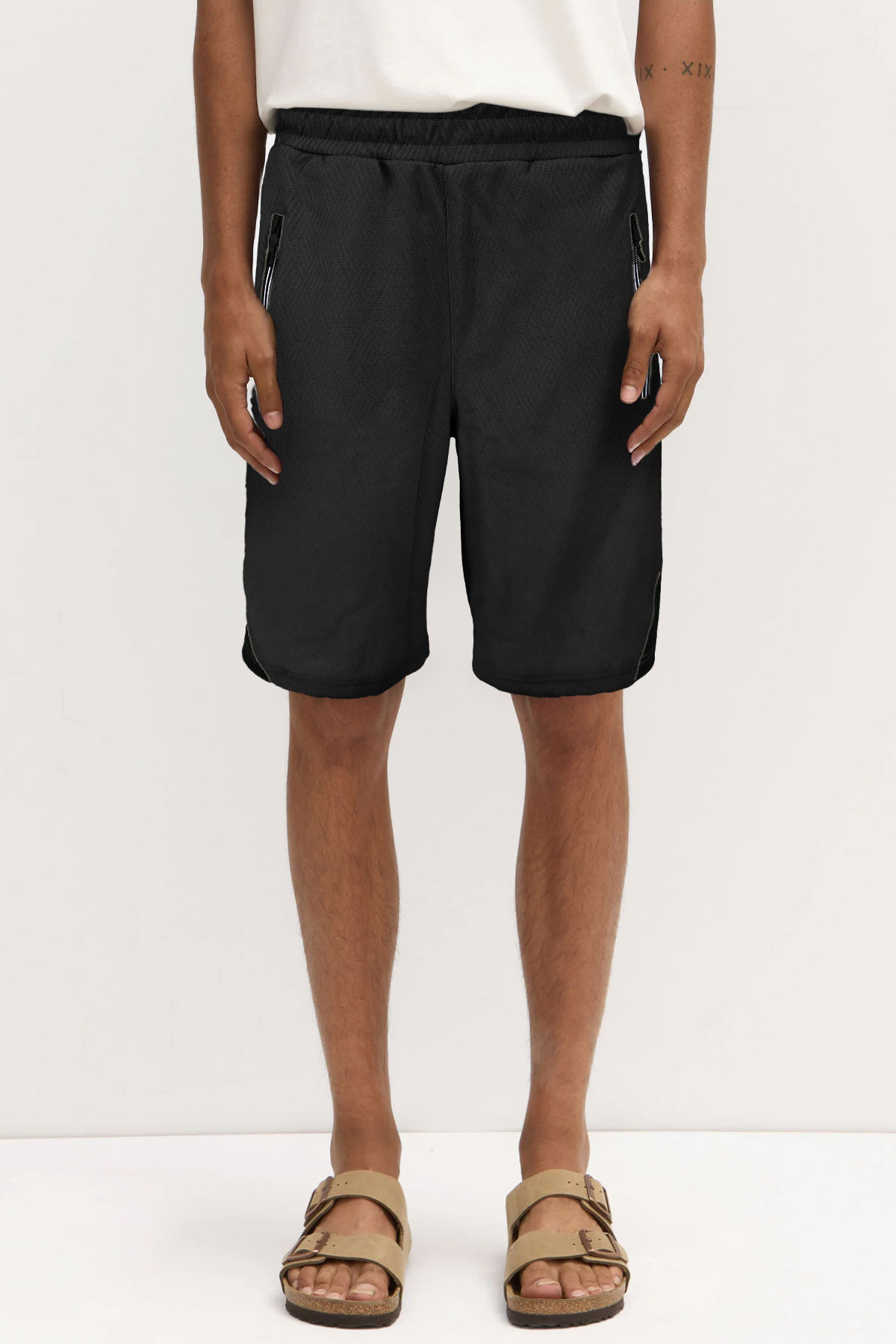 Fm Tekstil Erkek Şort Pamuklu - Ekru - Thumbnail