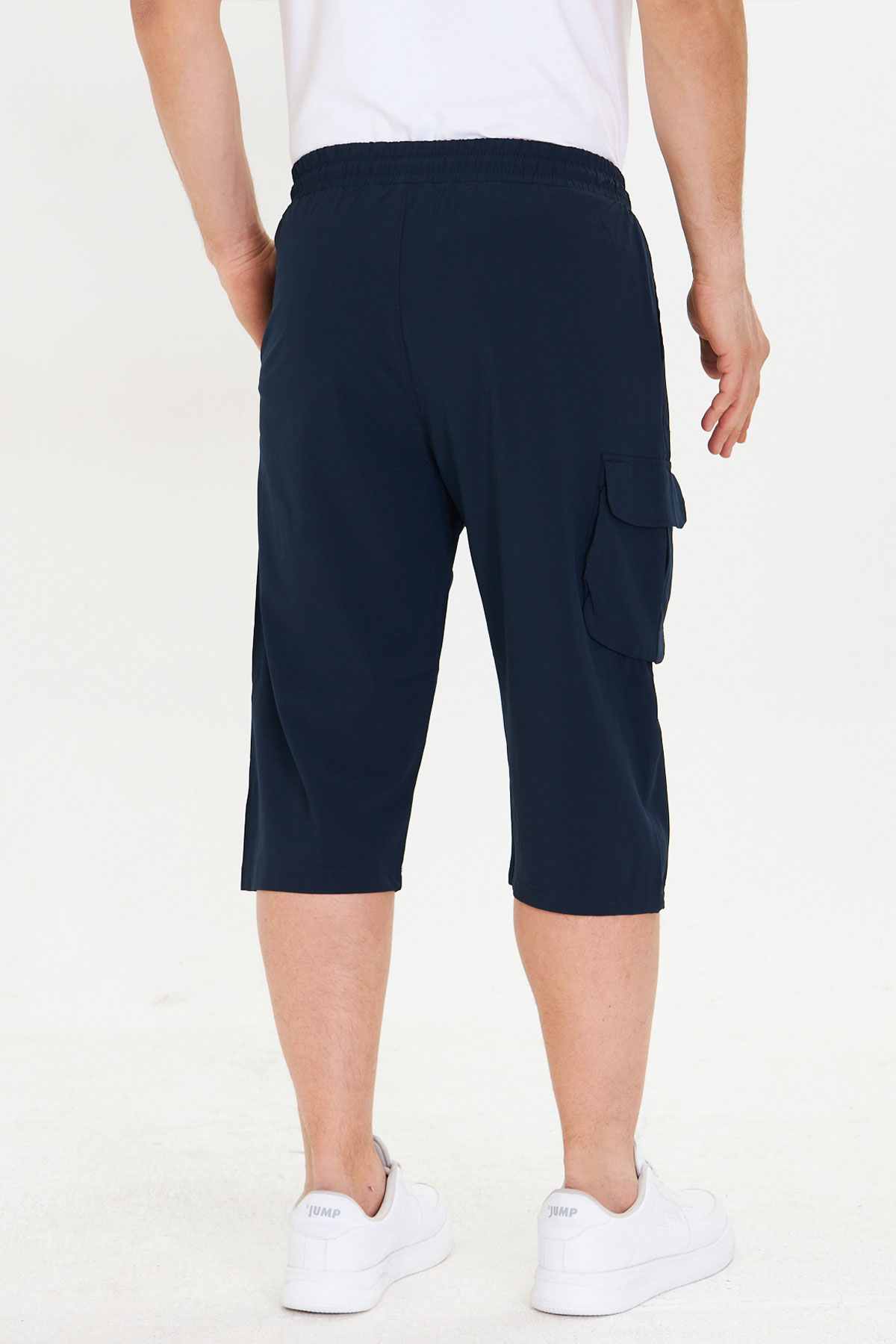 FM Tekstil Erkek Tek Alt Kapri Büyük Beden Bistrech - Lacivert - Thumbnail