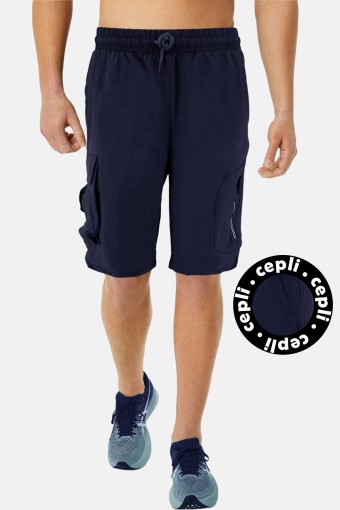 FM TEKSTİL - FM Tekstil Erkek Tek Alt Şort Cep Detaylı Poly Stretch - Lacivert