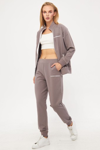 FM TEKSTİL - Fm Tekstil Kadın Eşofman Takımı Pamuklu - Açık Kahve