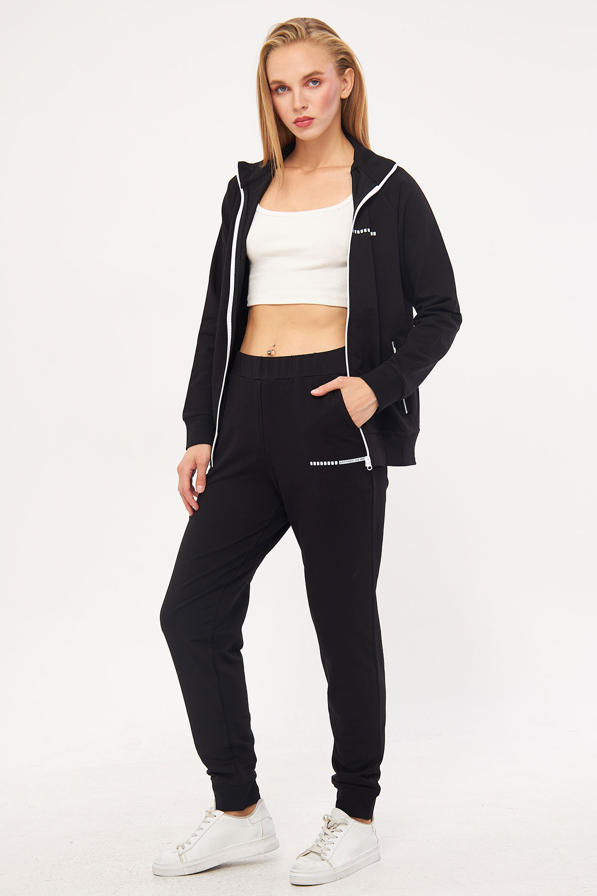 Fm Tekstil Kadın Eşofman Takımı Pamuklu - Açık Kahve - Thumbnail