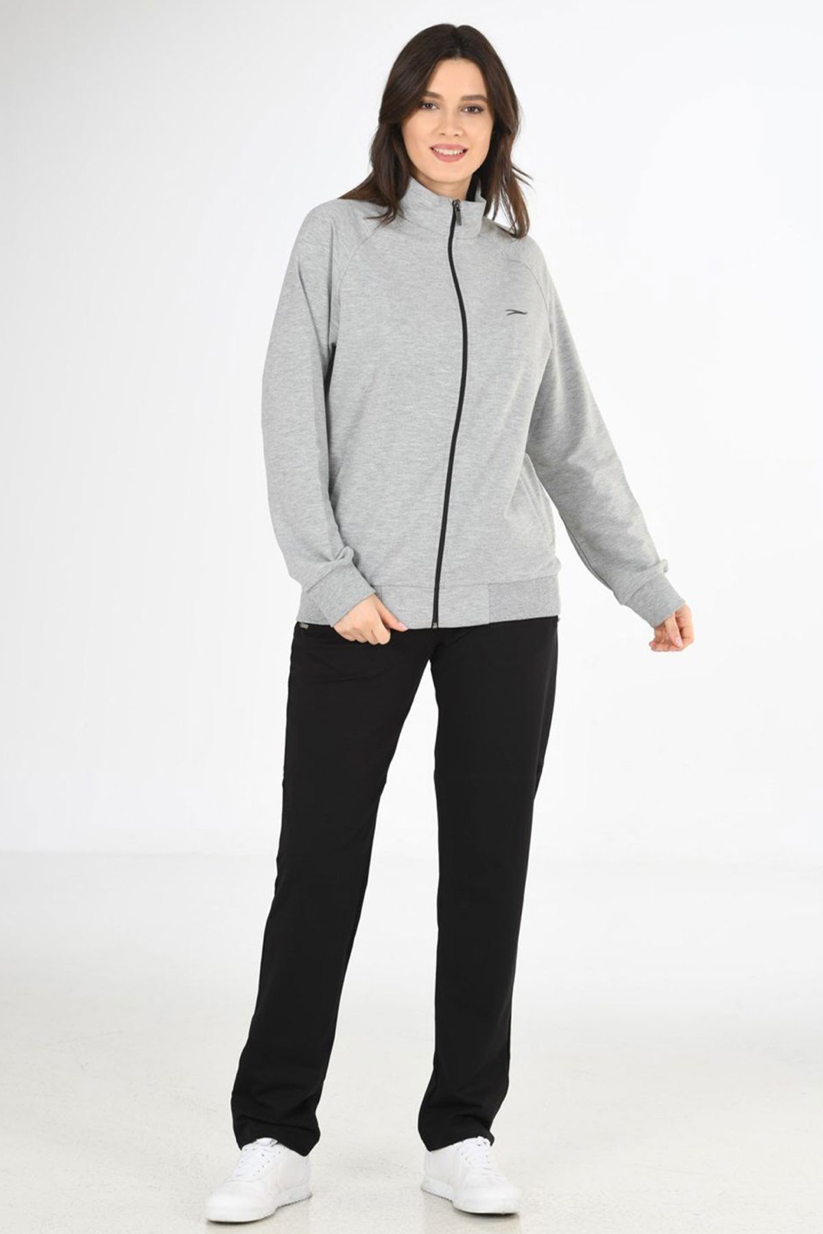 Fm Tekstil Kadın Eşofman Takımı Pamuklu - Siyah - Thumbnail