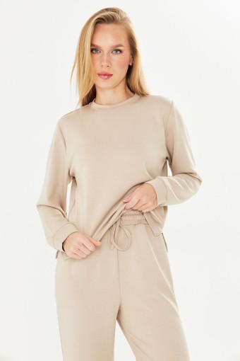 FM TEKSTİL - Fm Tekstil Kadın Eşofman Takımı Viskon Düz (1)