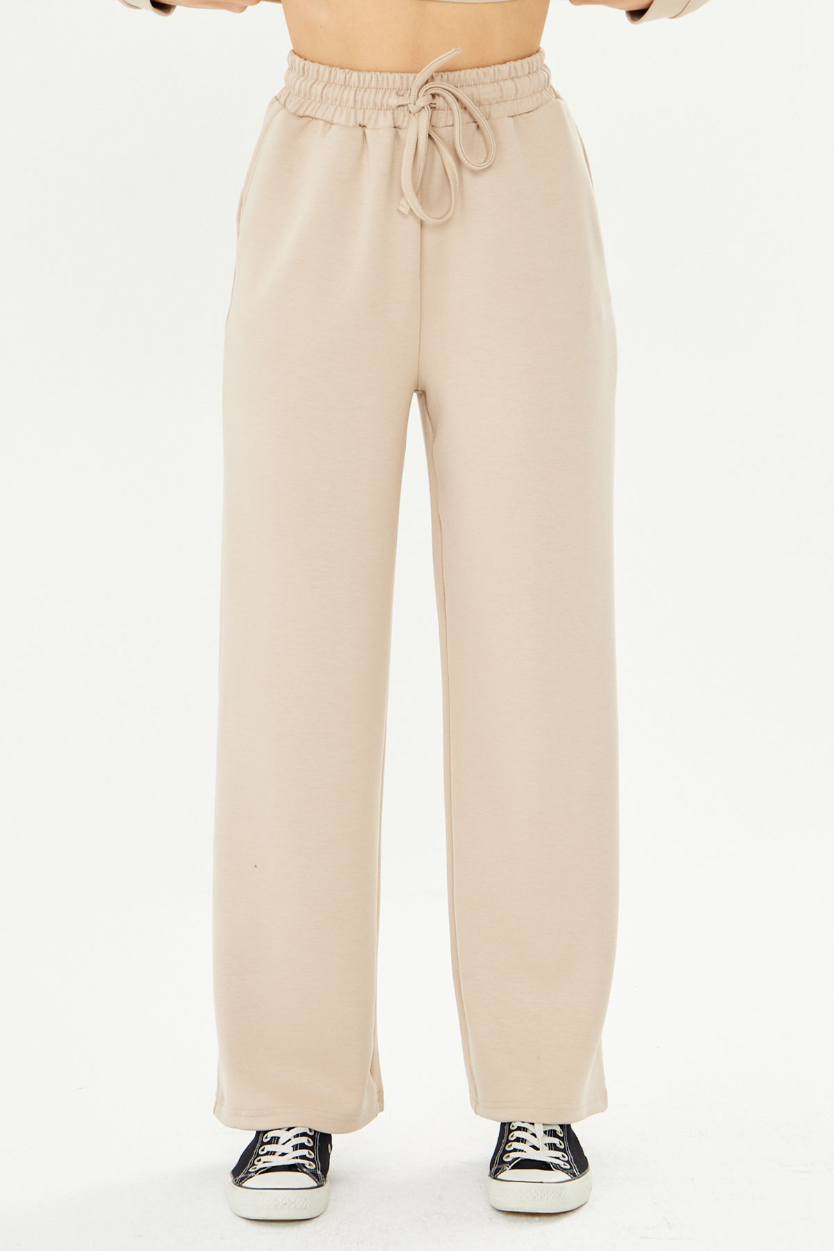 Fm Tekstil Kadın Eşofman Takımı Viskon Düz - Thumbnail