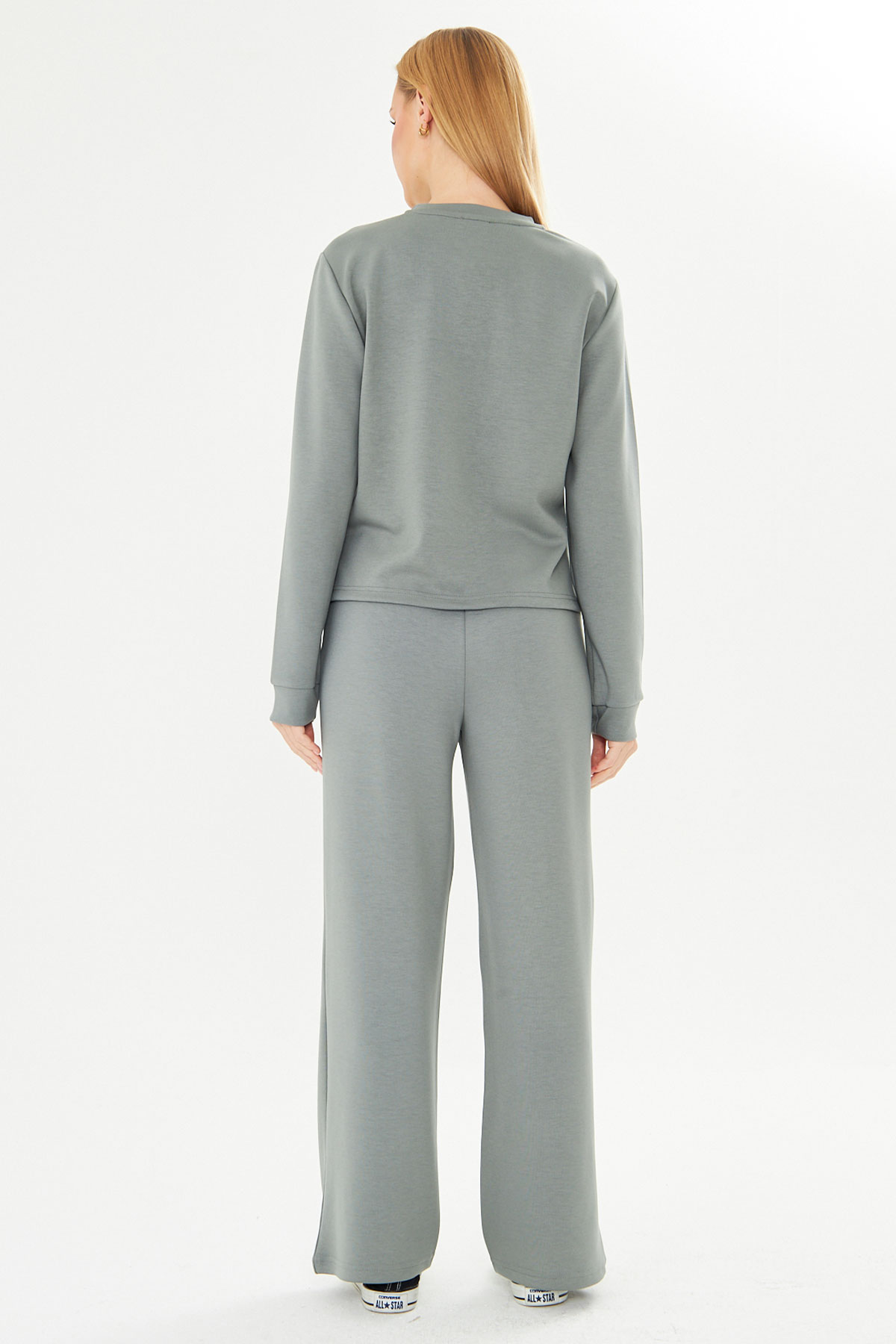 Fm Tekstil Kadın Eşofman Takımı Viskon Düz - Thumbnail