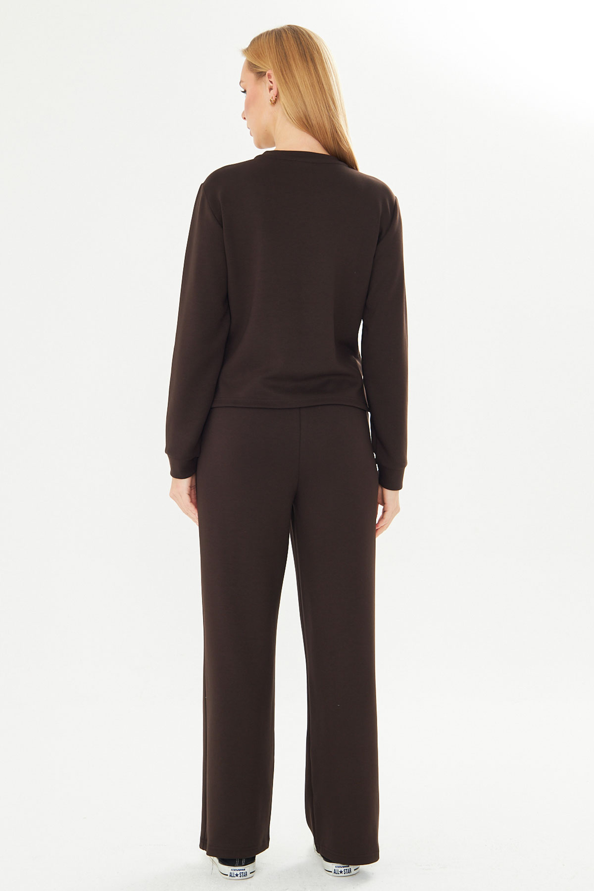 Fm Tekstil Kadın Eşofman Takımı Viskon Düz - Thumbnail