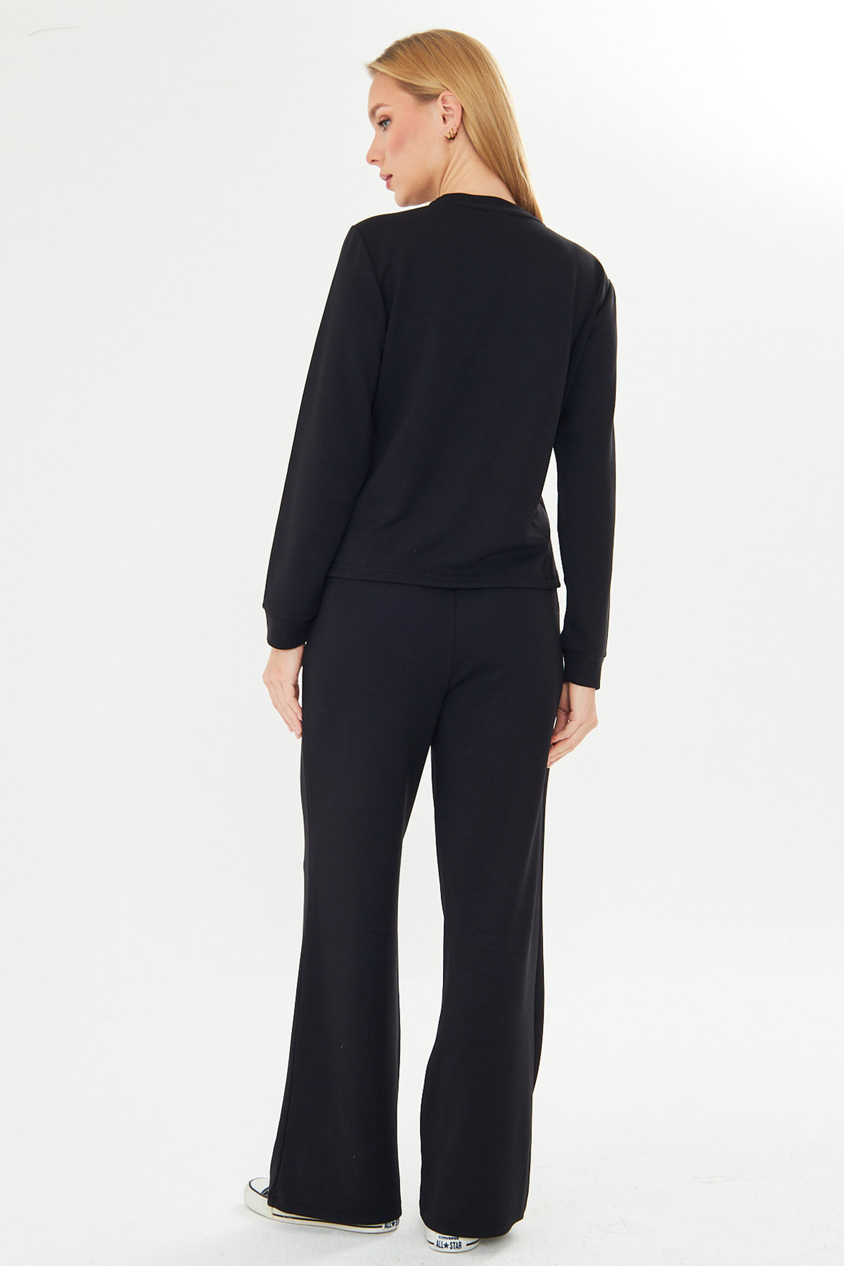 Fm Tekstil Kadın Eşofman Takımı Viskon Düz - Thumbnail