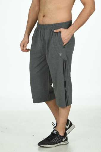 FM TEKSTİL - FM Tekstil Tek Alt Kapri Cepli Pamuklu - Antrasitmelanj