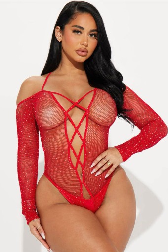 FOR DREAMS - For Dreams Kadın Vücut Çorabı Fileli Taşlı