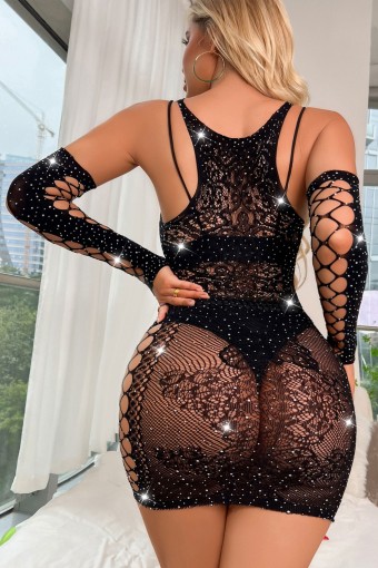 FOR DREAMS - For Dreams Kadın Vücut Çorabı Taşlı Kısa (1)