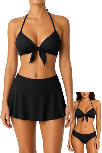 FORUM - Forum Argisa Kadın Bikini Takımı Fiyonklu Etekli - Siyah